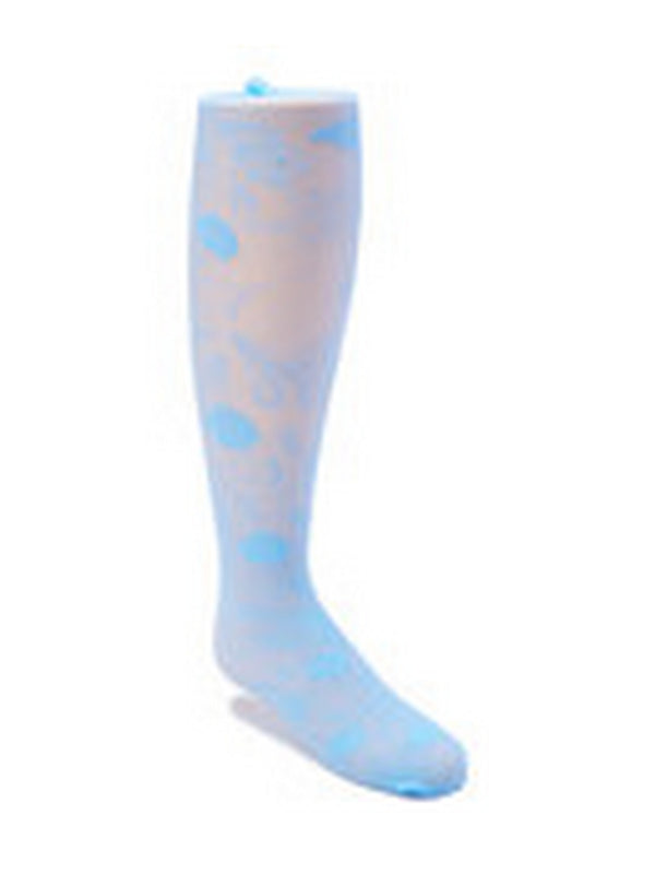 Big Girls Blue Jacquard Stretchy Soft Stylish Footed Tights 5-13 - SophiasStyle.com